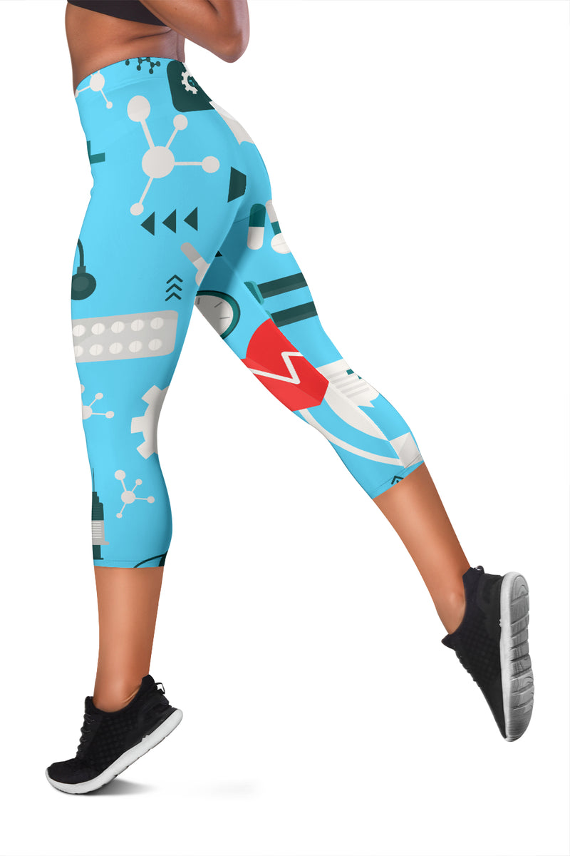 Nurse Medical Pattern Women's Capris Leggings