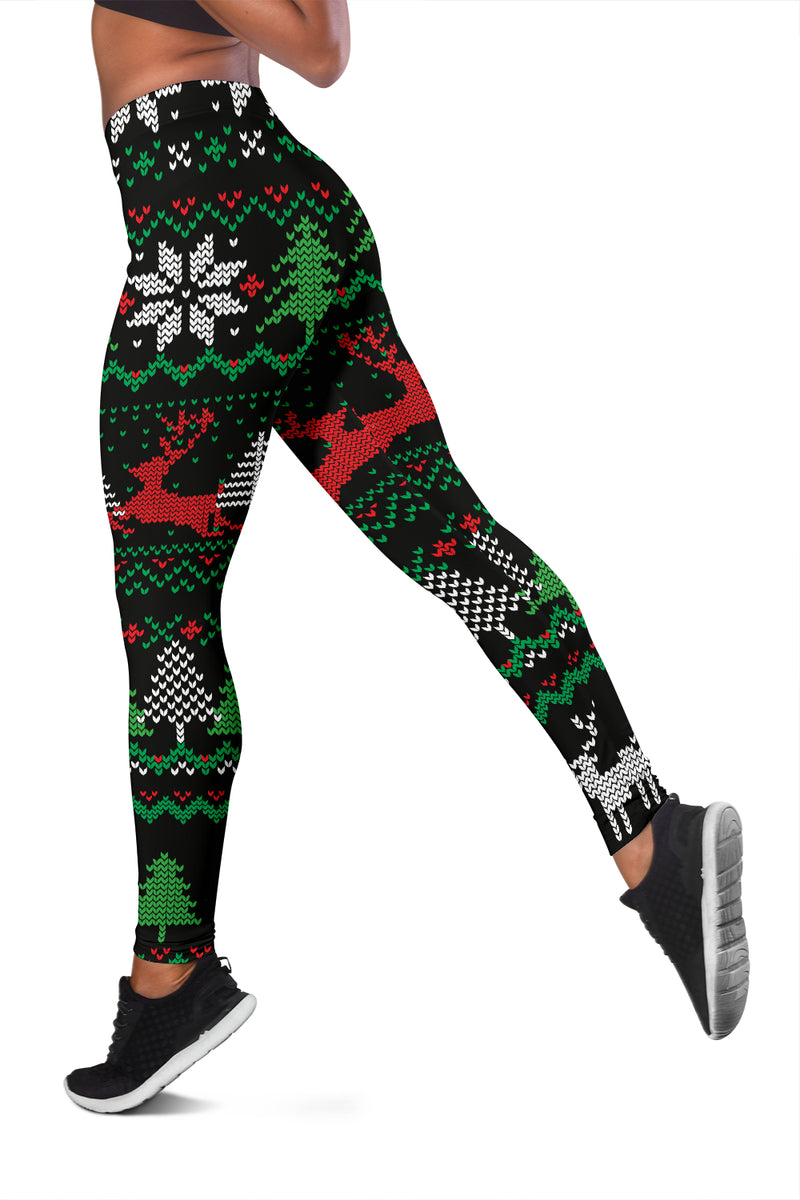 Feo Navidad Rojo Verde Negro Leggings