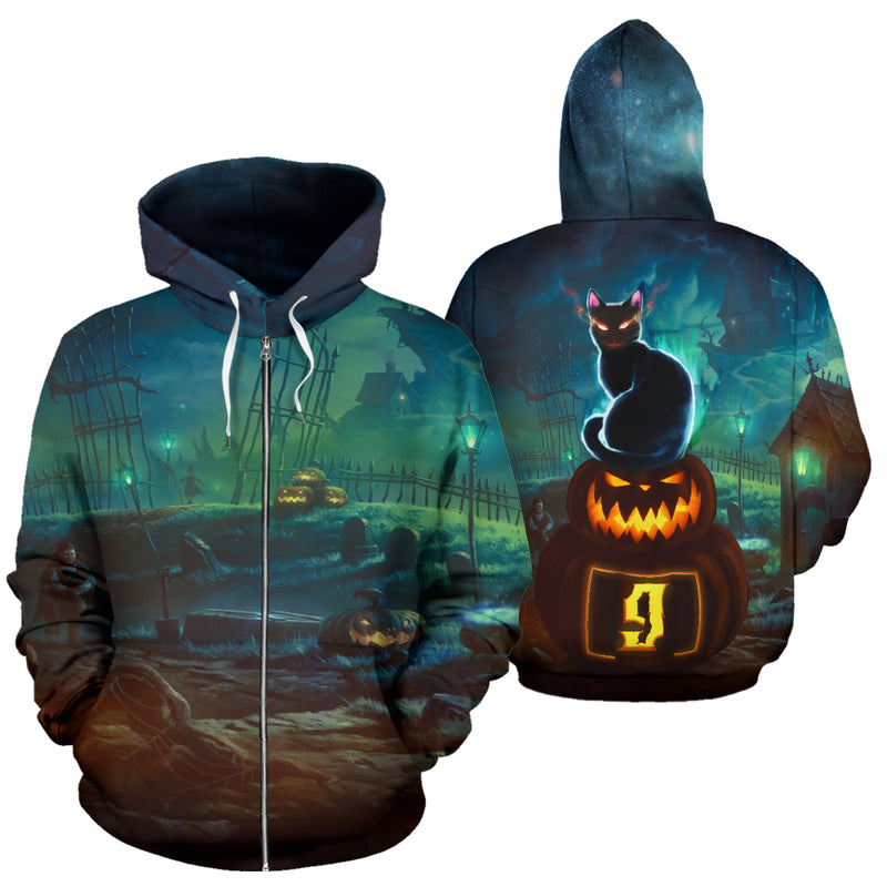 Sudadera con capucha y cremallera de Halloween