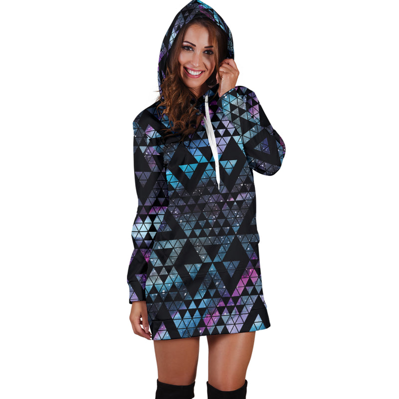 Vestido sudadera con capucha de nebulosa geométrica