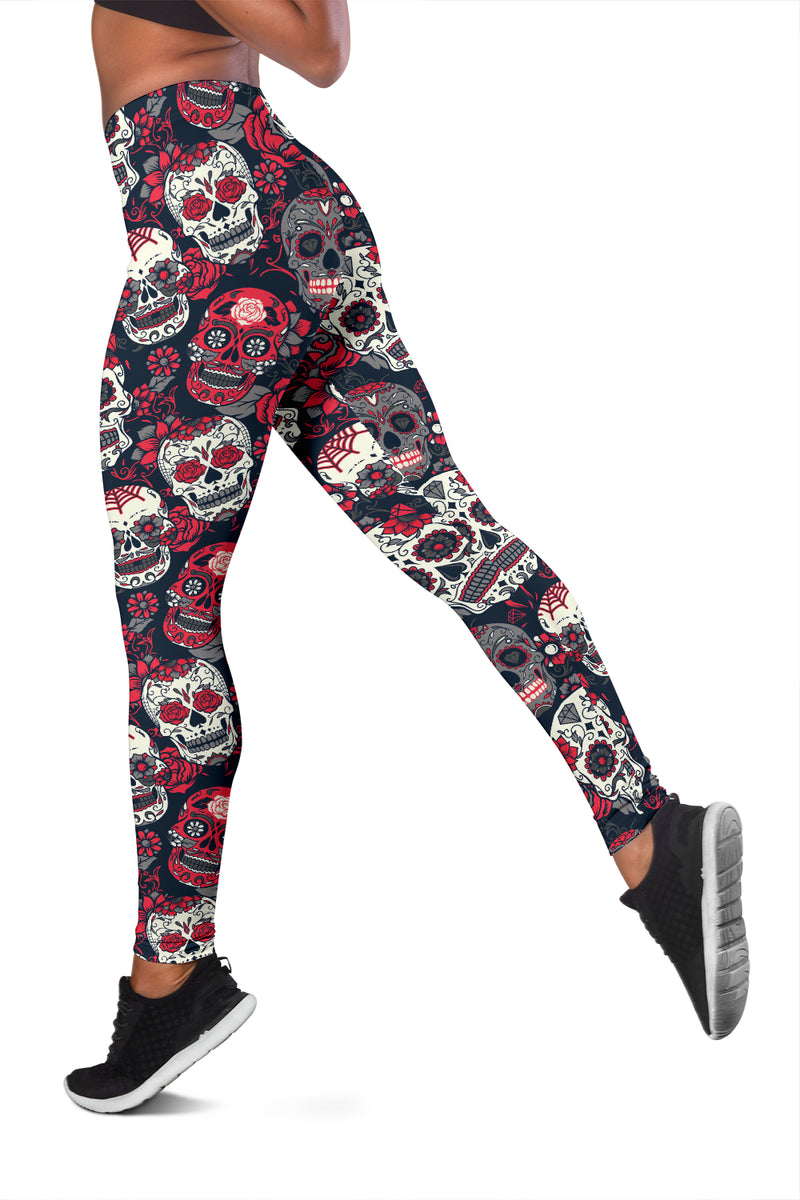 Leggings deportivos con estampado de calaveras