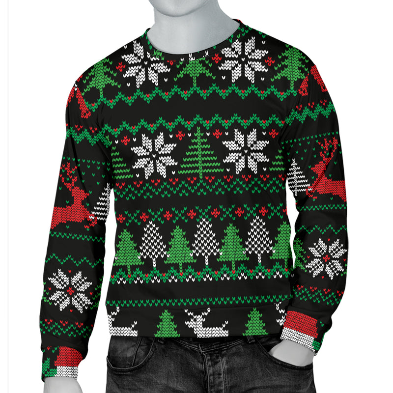 Suéter feo de Navidad rojo verde negro para hombre