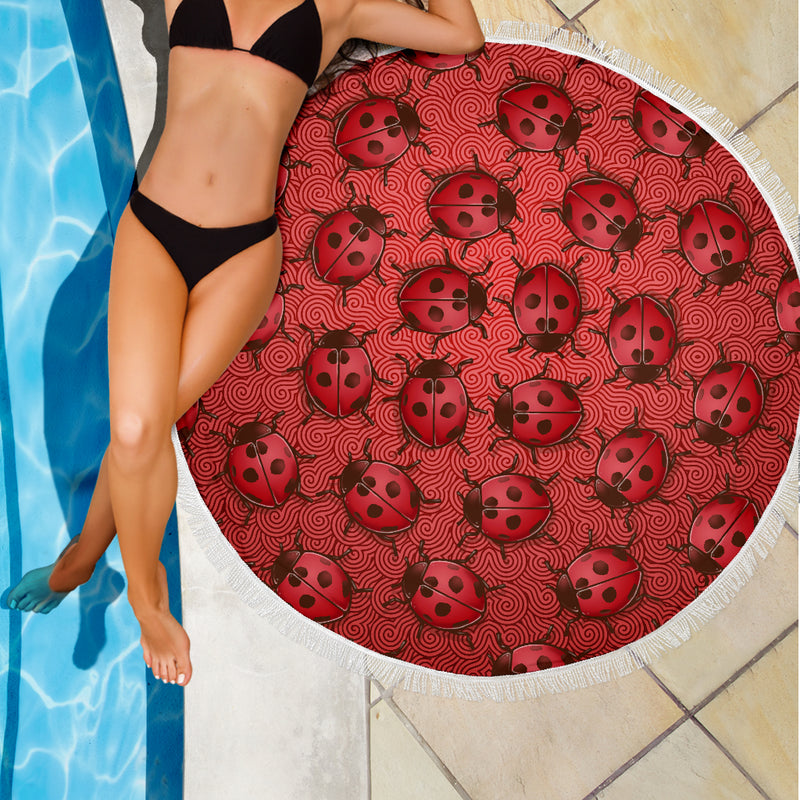 Manta de playa Lady Bug Swirl - Rojo