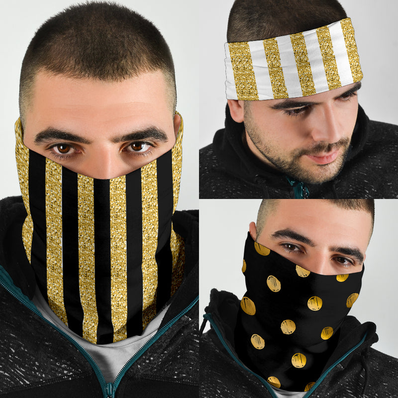 Paquete de 3 bandanas de la colección Luxury Stripes &amp; Dots Gold