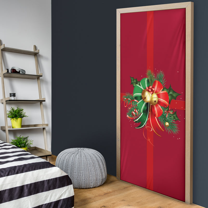 Lazo de decoración navideña (rojo) - Calcetín navideño para puerta