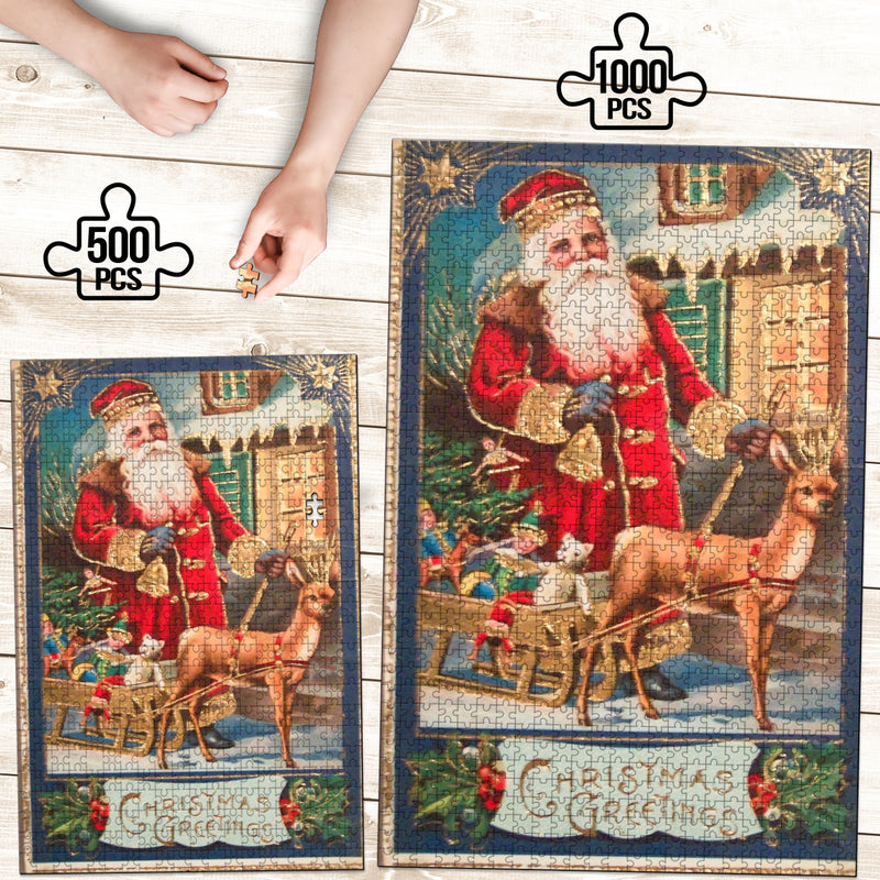 Christmas Greetings Vintage Jigsaw Puzzle