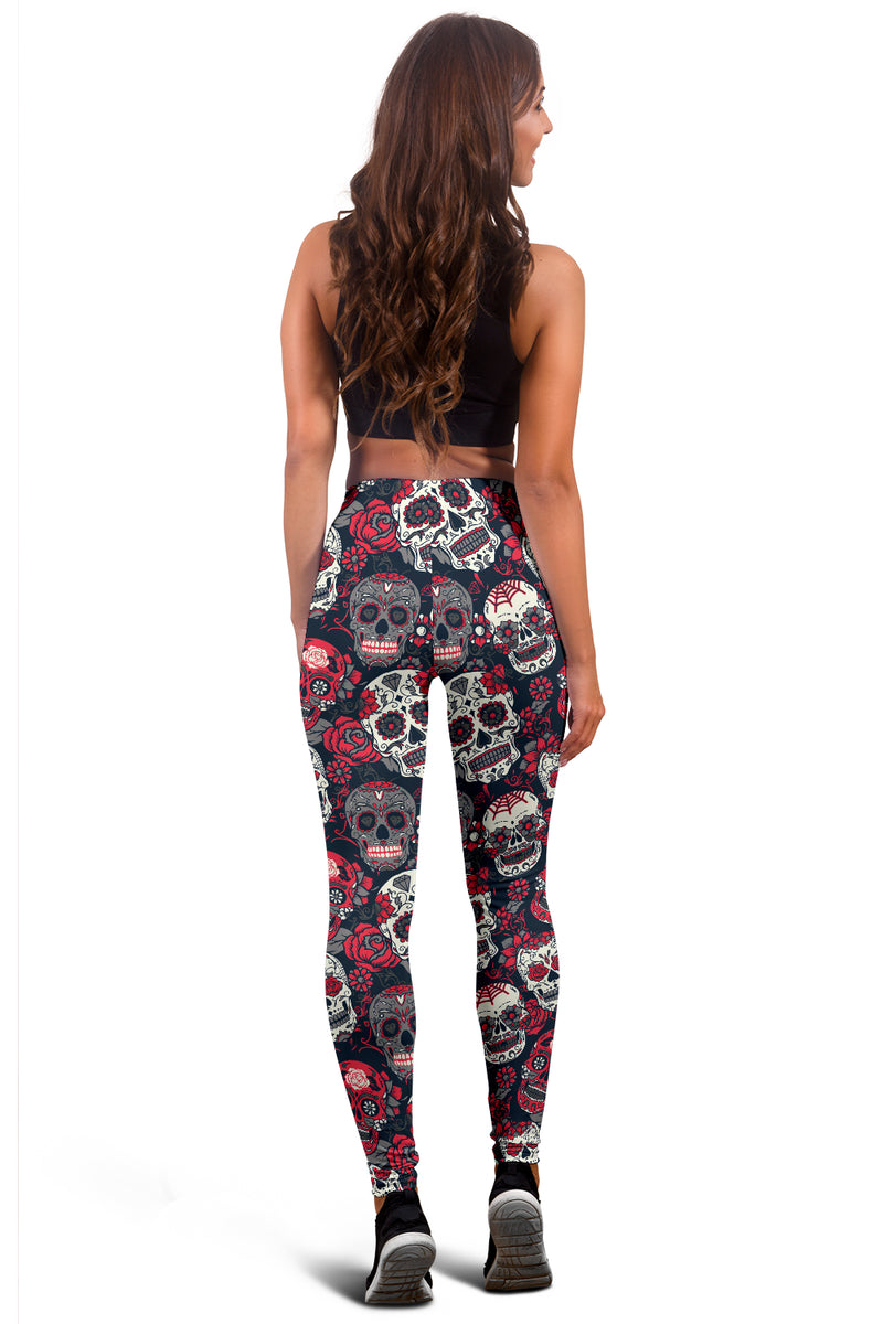 Leggings deportivos con estampado de calaveras