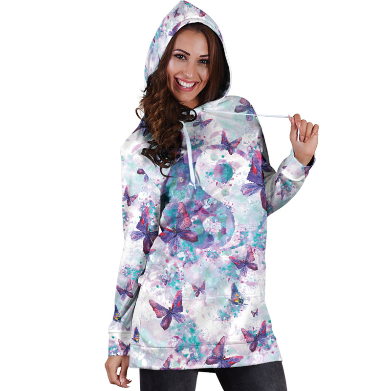 Yin Yang Butterfly Hoodie Dress