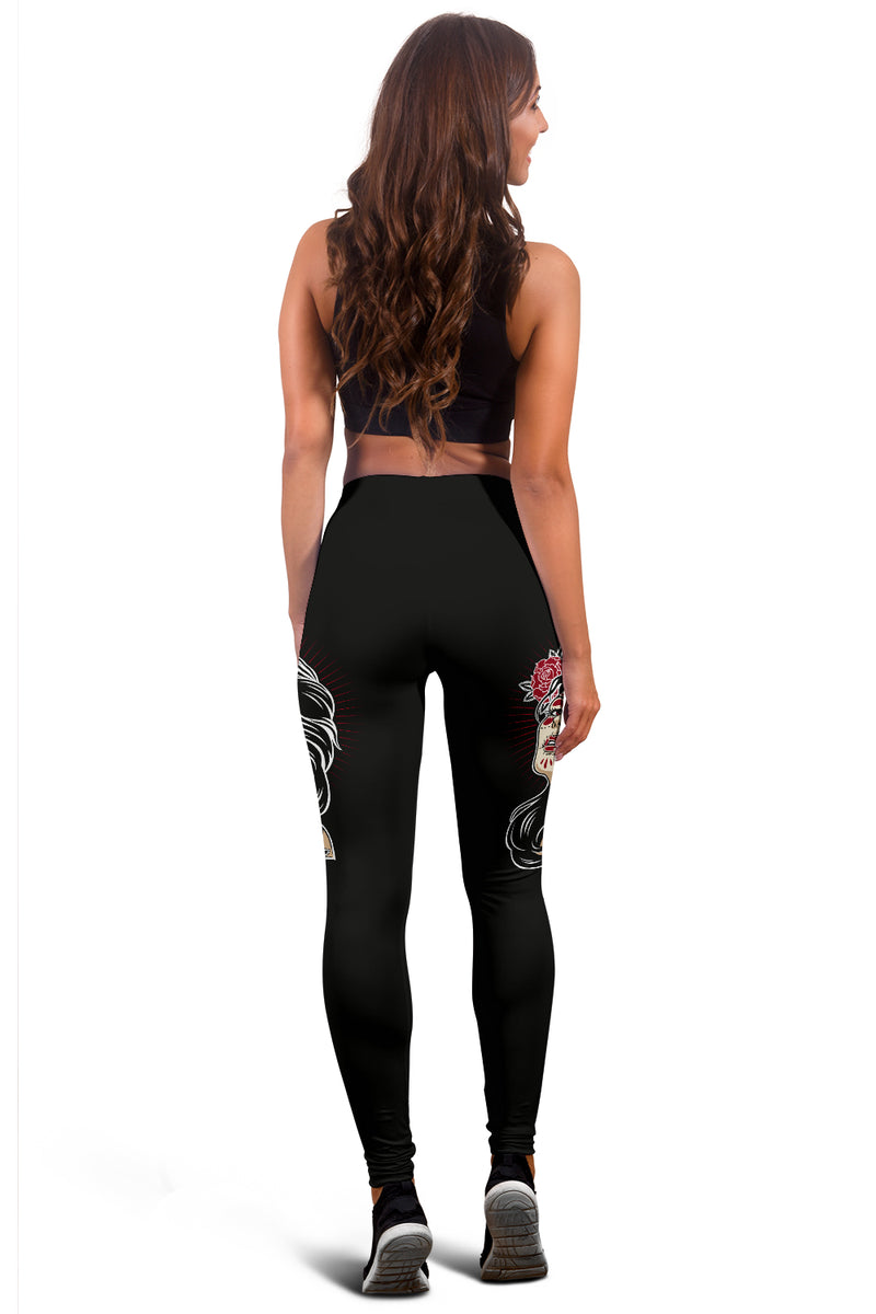 Leggings deportivos con calavera de azúcar