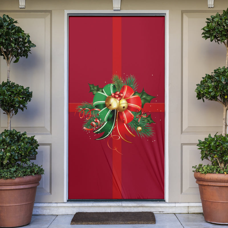 Christmas Decor Bow (Red) - Christmas Door Sock