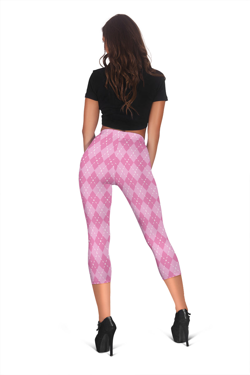 Pink Argyle Women's Capris