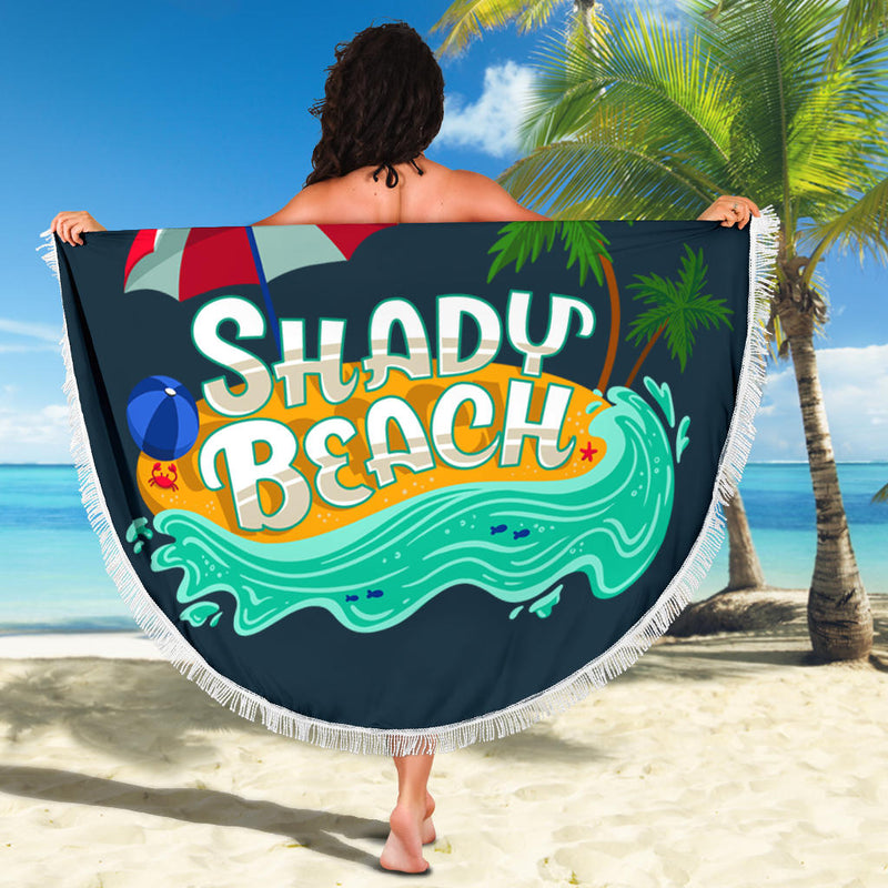 Shady Beach Round Beach Towel