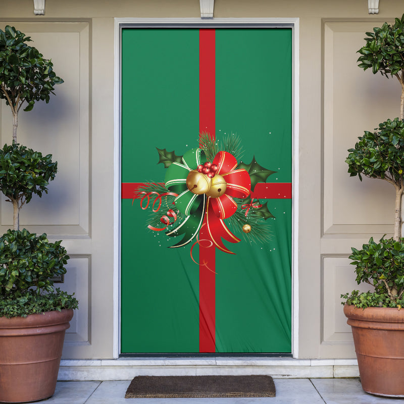 Christmas Decor Bow (Green) - Christmas Door Sock