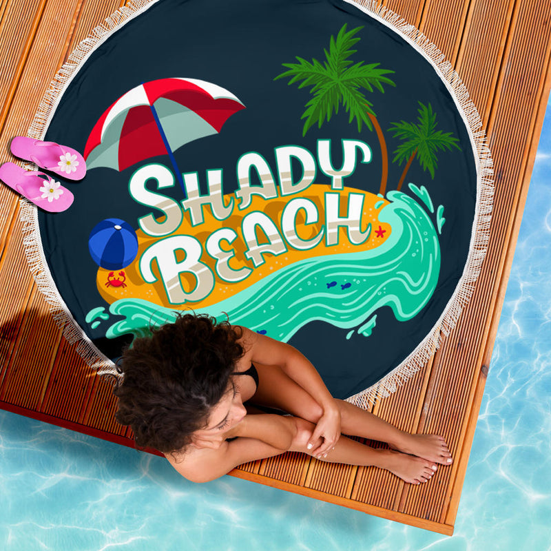 Shady Beach Round Beach Towel