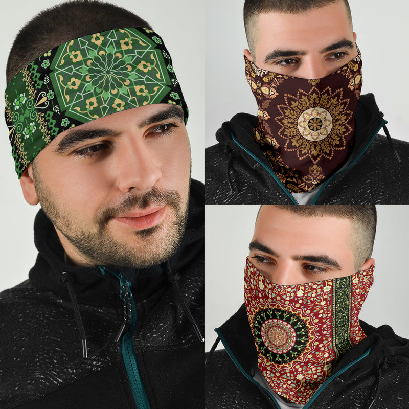 Luxury Oriental Mandala 3 Design on Bandana 3-Pack