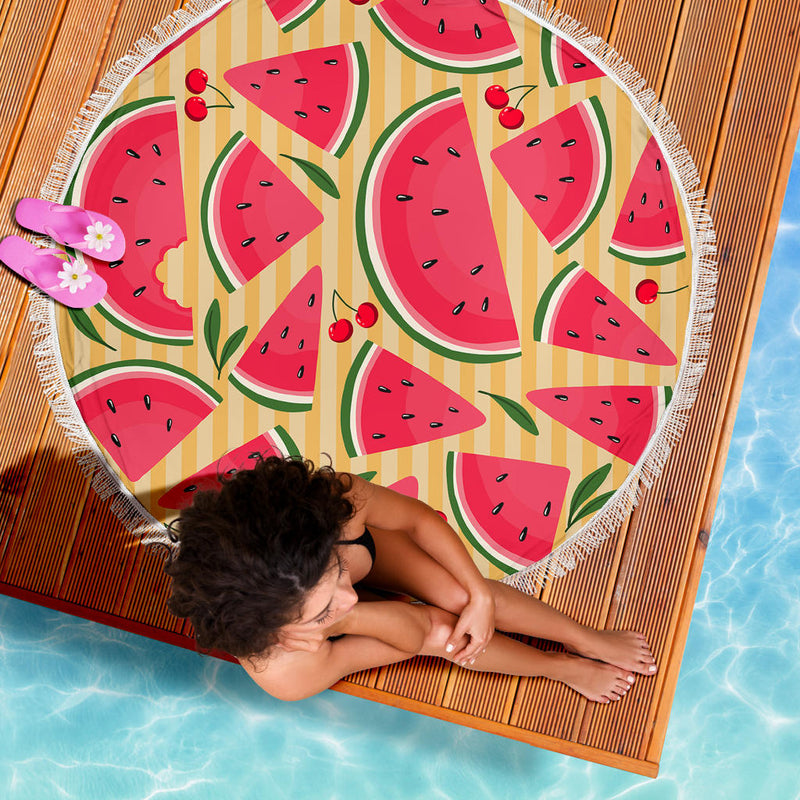 Watermelon Round Beach Blanket