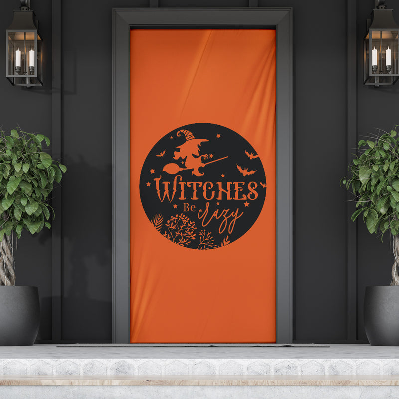 Witches be Crazy - Calcetín para puerta de Halloween