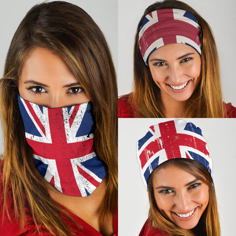 Grunge Union Jacks (negro, blanco, gris) - Paquete de 3 bandanas