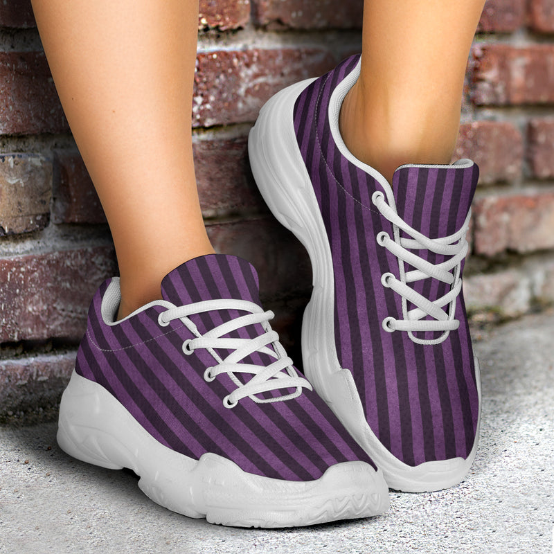 Purple Stripe Chunky Sneakers (White)