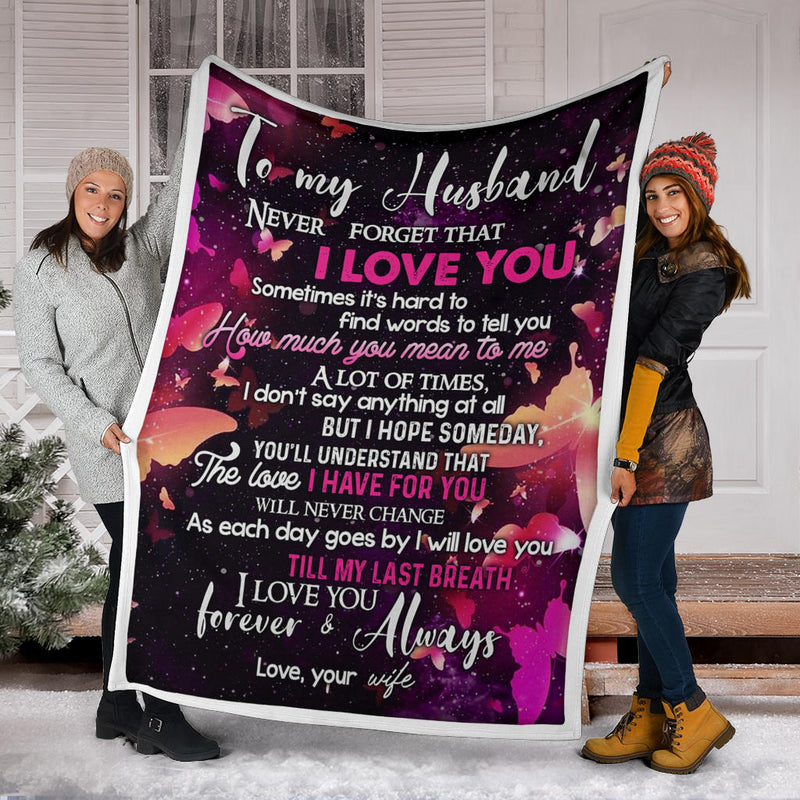 To My Husband Fleece Blanket