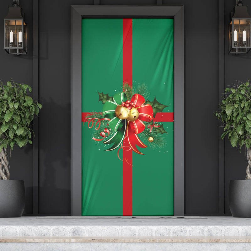 Lazo de decoración navideña (verde) - Calcetín navideño para puerta