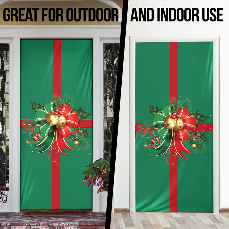 Lazo de decoración navideña (verde) - Calcetín navideño para puerta