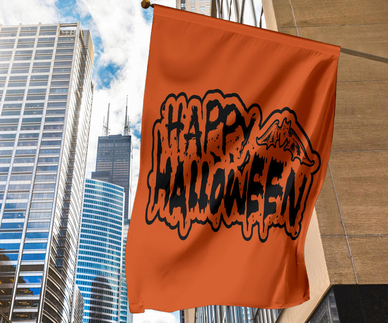 Feliz Halloween 2 (Naranja) - Bandera de Halloween