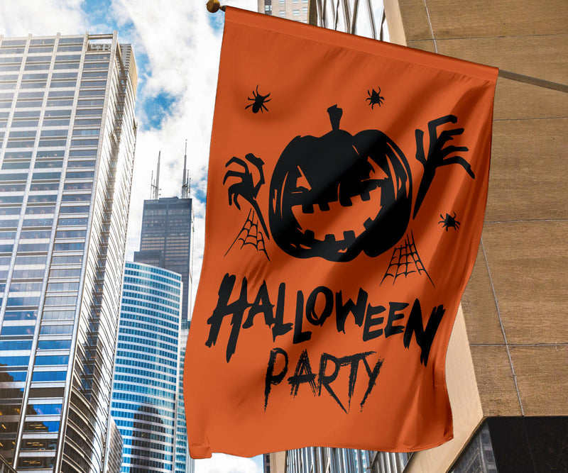 Fiesta de Halloween (Naranja) - Bandera de Halloween