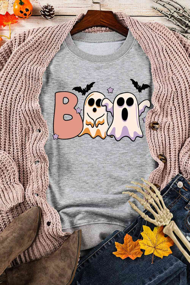 Sudadera con cuello redondo y gráfico de fantasma