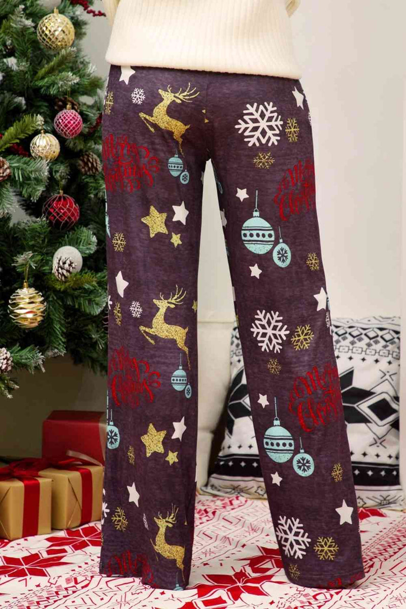 Pantalones navideños de pierna recta