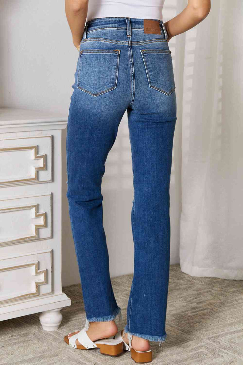 Judy Blue Full Size Distressed Raw Hem Jeans