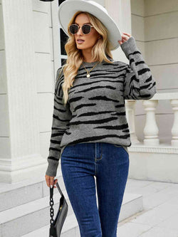 Round Neck Drop Shoulder Sweater