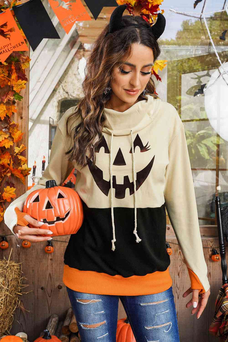 Sudadera de manga larga con estampado de Jack-O'Lantern