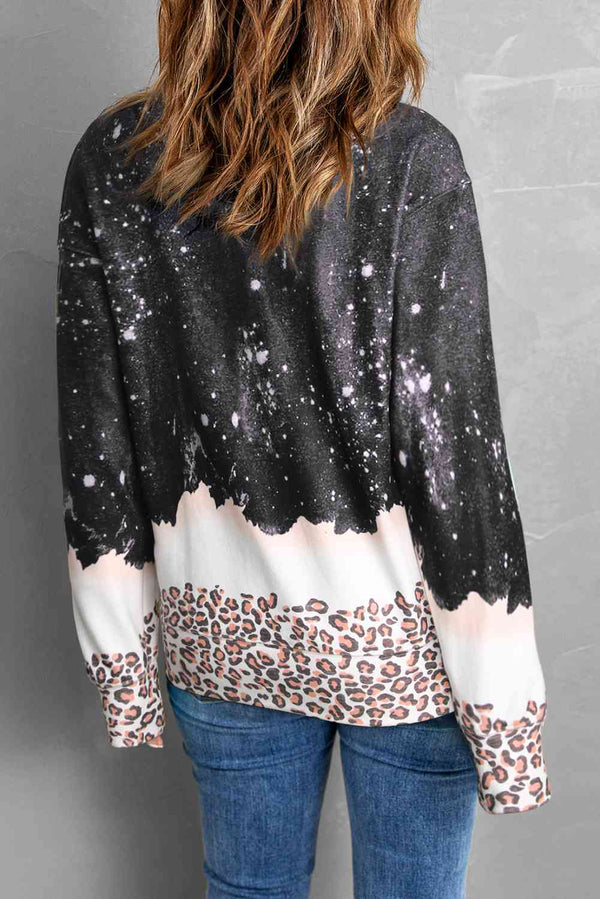 LET IT SNOW Sudadera con estampado de leopardo