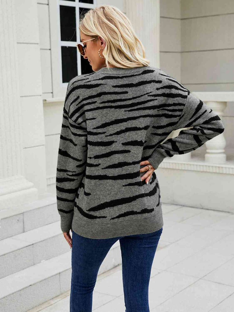 Round Neck Drop Shoulder Sweater