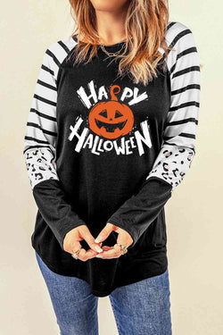 HAPPY HALLOWEEN Graphic Long Sleeve T-Shirt