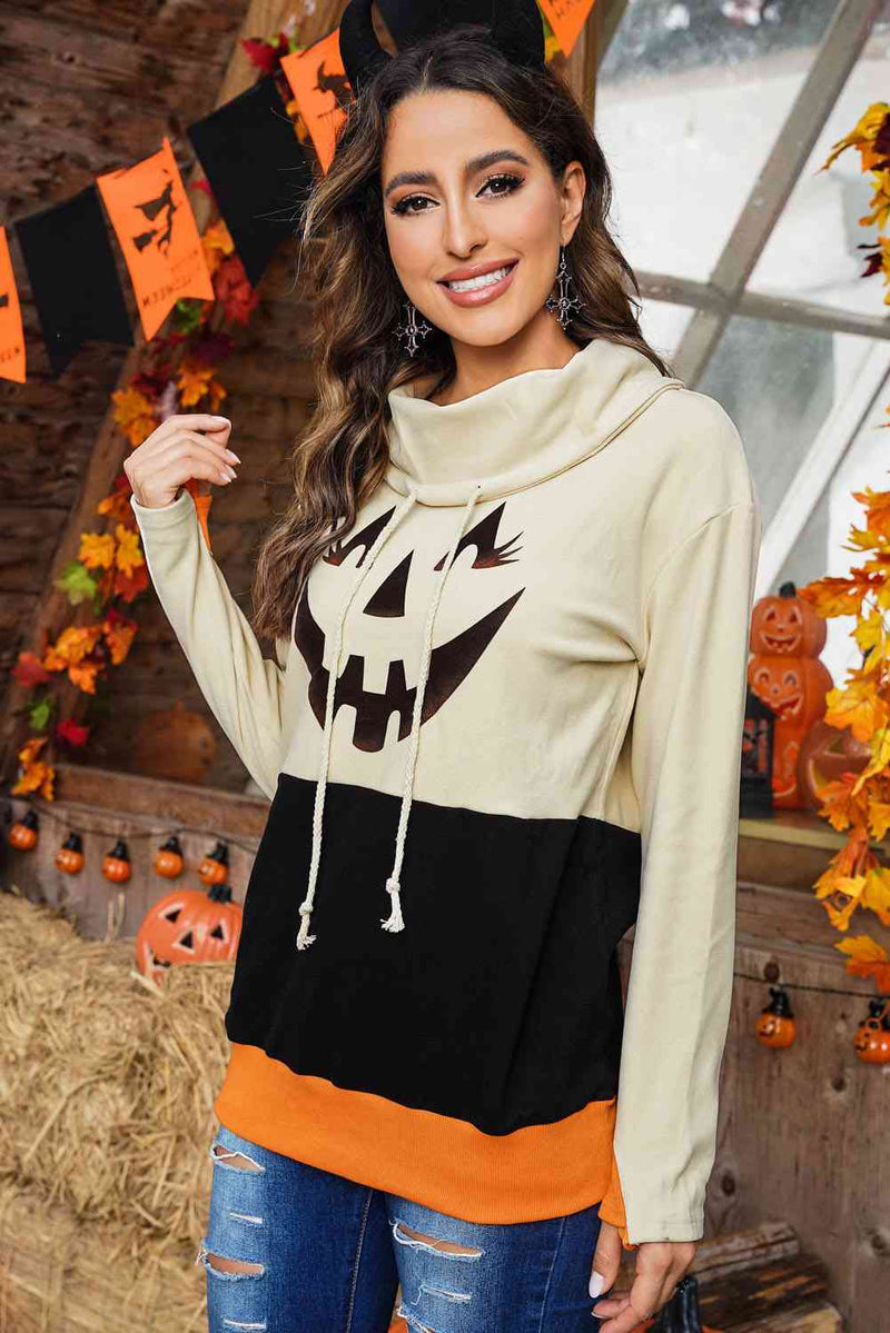 Sudadera de manga larga con estampado de Jack-O'Lantern