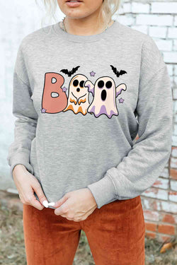 Sudadera con cuello redondo y gráfico de fantasma