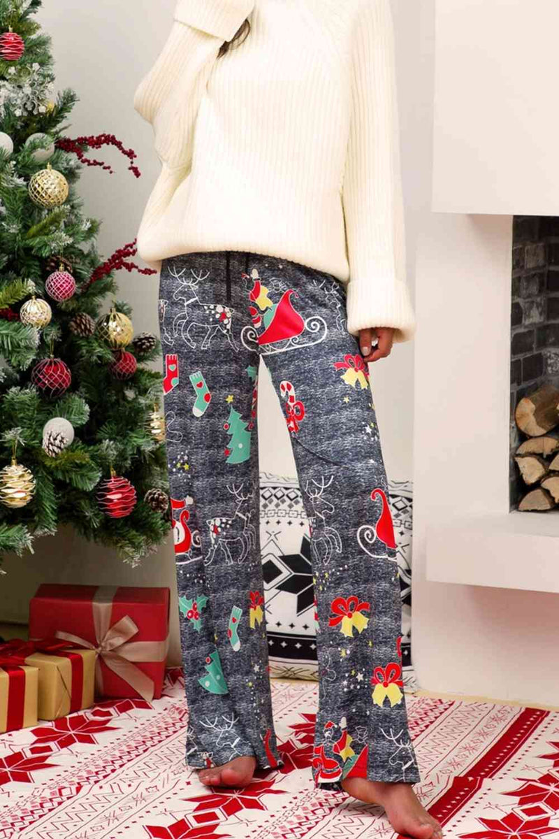 Pantalones navideños de pierna recta