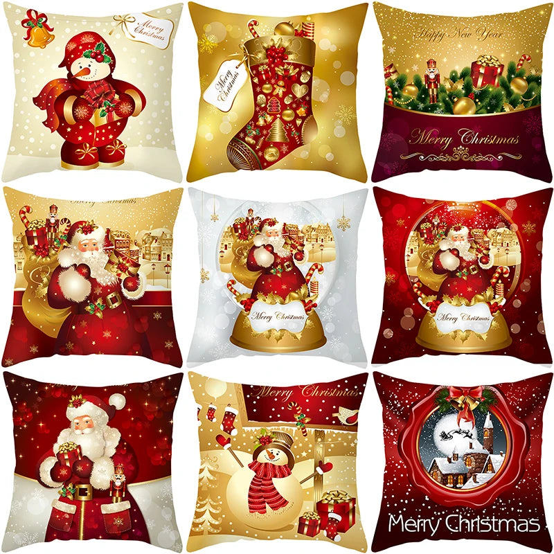 LuanQI Christmas Cushion Cover Merry Christmas Decoration for Home 2022 Xmas Ornament Navidad Noel Xmas Gift Happy New Year 2023