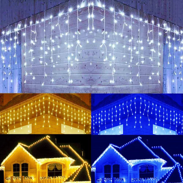 New Year 2022 Christmas Curtain Lights Christmas Decorations for Outdoor Garden Decor Fairy Festoon Christmas Ornaments Navidad