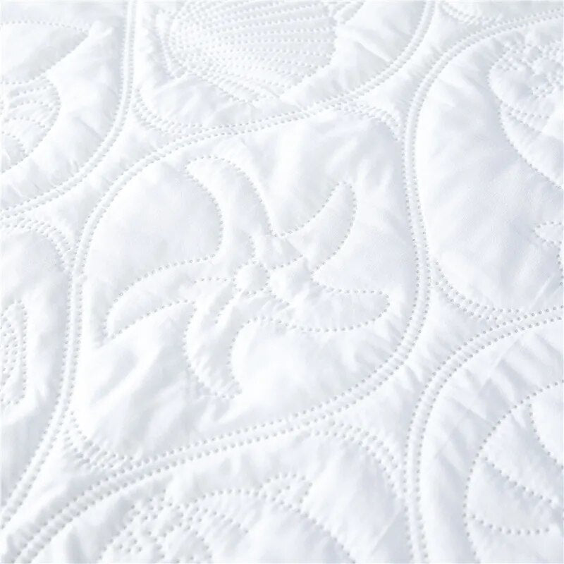 MECEROCK Solid Color Quilted Embossed Waterproof Mattress Protector Fitted Sheet Style Cover for Mattress Thick Soft Pad for Bed