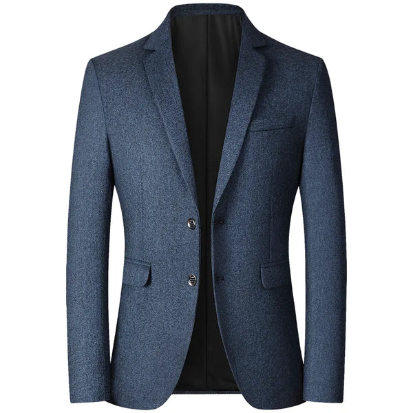 New Blazers Men Solid Color Business Causal Mens Suits Coats Mens Blazers Two Buttons Flap Pocket Smart Casual Blazers for Men