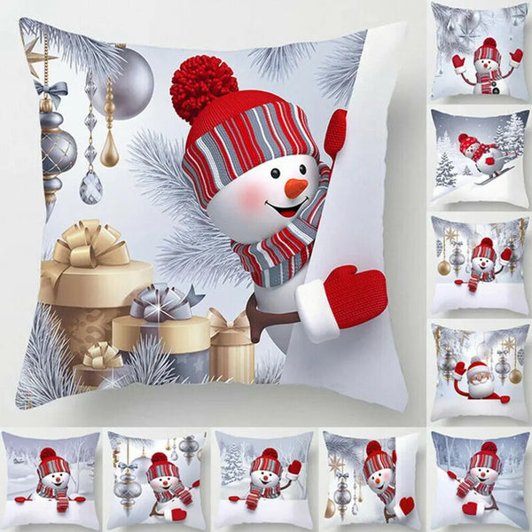 Funda de almohada navideña con muñeco de nieve, adornos navideños, regalos de Navidad, adornos navideños, Año Nuevo 2023 