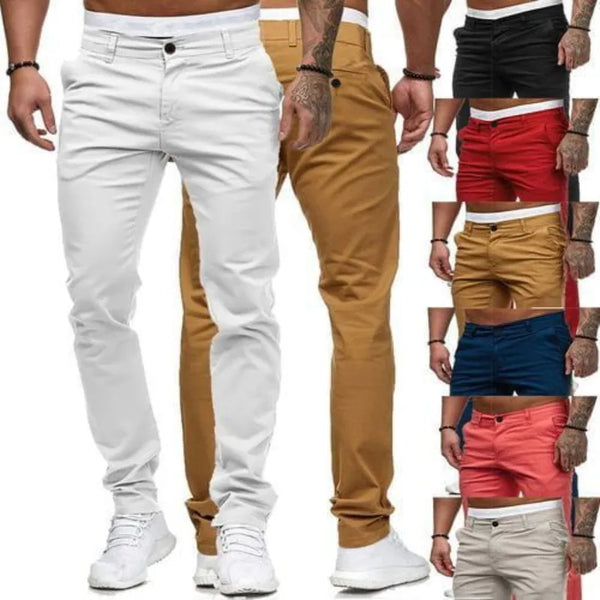Autumn Mens Pants Cotton Casual Stretch Male Trousers Long Straight High Quality PantSuit Solid Color Outdoor Hiking