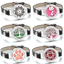 Tree of Life Leather Aromatherapy Bracelet Diffuser Jewelry Essential Oil Diffuser Perfume Aroma Diffuser Bracelet Drop Shipping