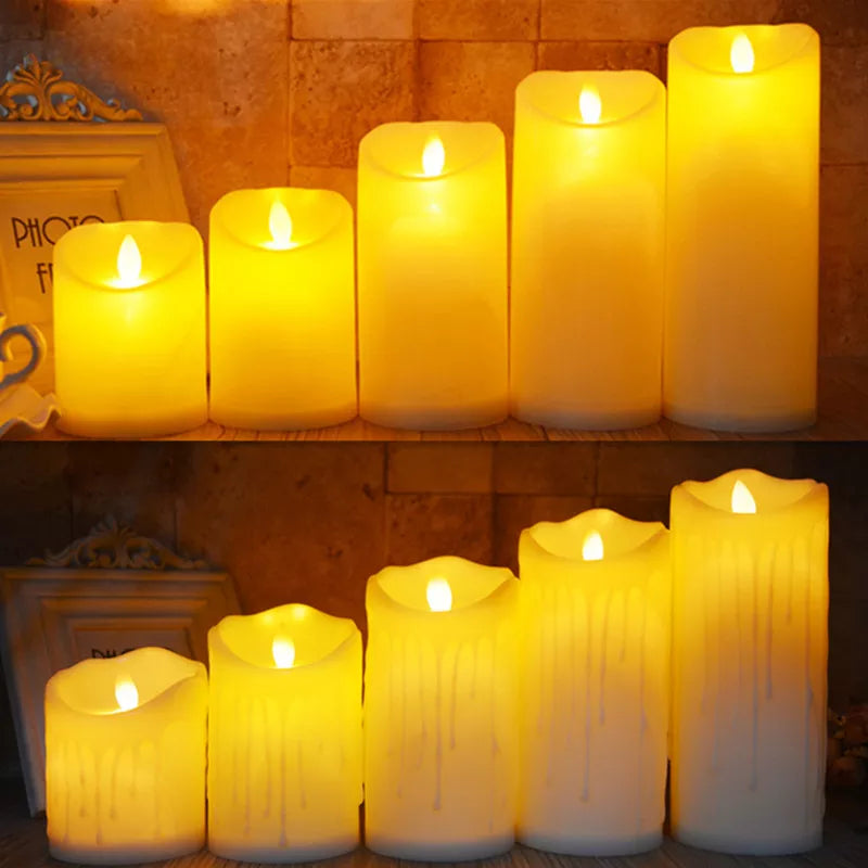 Velas LED con pilas, luces de té Led, decoración navideña, vela sin llama, luz LED tipo vela parpadeante, velas decorativas para el hogar 