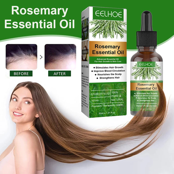 Rosemary Hair Growth Serum Anti Hair Loss Products Fast Regrowth Essential Oil Repair Scalp Frizzy Thinning Damaged Hair Care