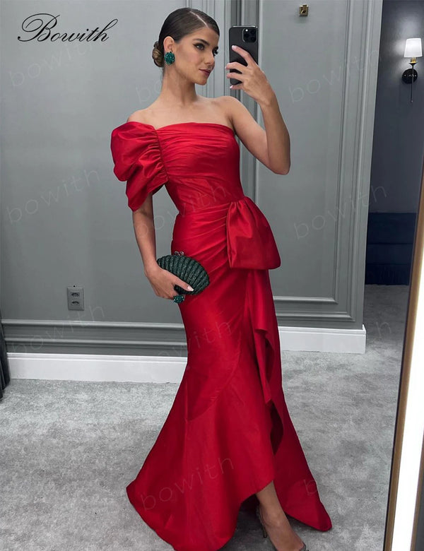 Bowith Luxurious Long Evening Dresses One Shoulder Party Dresses for Women Mermaid Evening Gown for Gala Party 2023