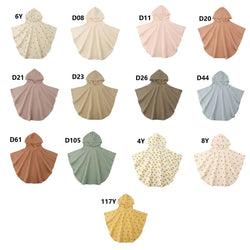 Soft Cotton Baby Hooded Towel Bath Towel for Boys Girls Bathrobe Sleepwear Children's Clothing Floral/Solid Color Infant ponchos